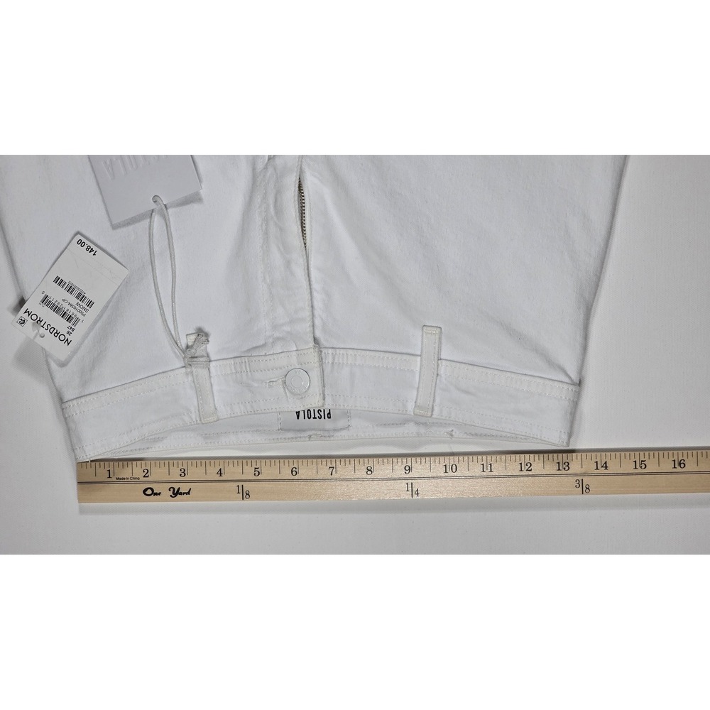 Pistola Penny Crop High Rise Wide Leg Jeans Snow White 26 - Picture 4 of 11